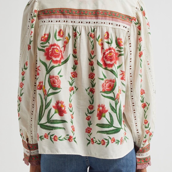 FARM Rio Off-White Ainika Delicate Blouse NWT Small - Picture 11 of 16